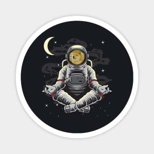 Astronaut Yoga Dogecoin DOGE Coin To The Moon Crypto Token Cryptocurrency Wallet Birthday Gift For Men Women Kids Magnet